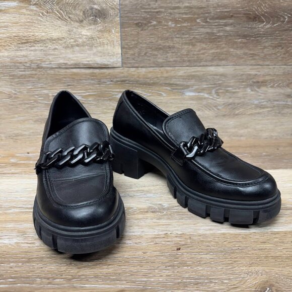 Madden Girl Hoxtonn Black Block Heel Platform Loafers Women's Size 9 - Picture 5 of 6